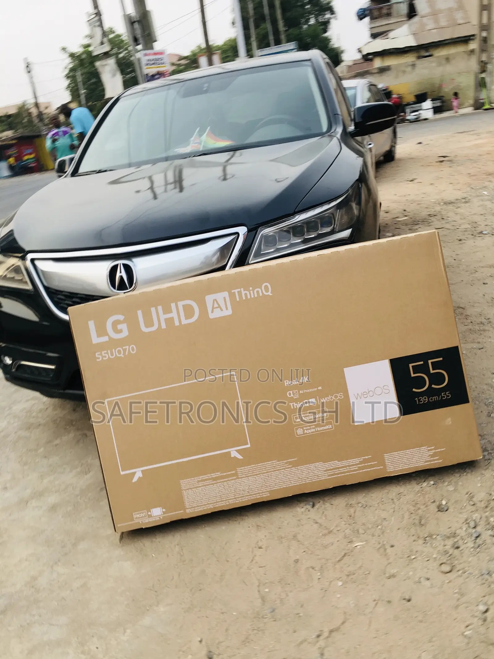 UQ70 55 Inches Glossy LED Electric LG UHD Smart Black Tv