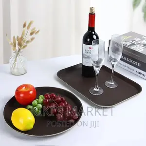Non-Slip Round Rectangular Tray