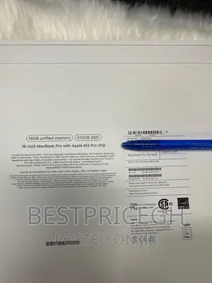 New Laptop Apple MacBook Pro 18GB Apple M3 SSD 512GB