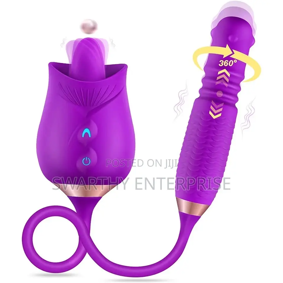Tongue Licking Sucking Thrusting Rose Dildo Vibrator