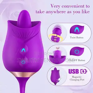 Tongue Licking Sucking Thrusting Rose Dildo Vibrator