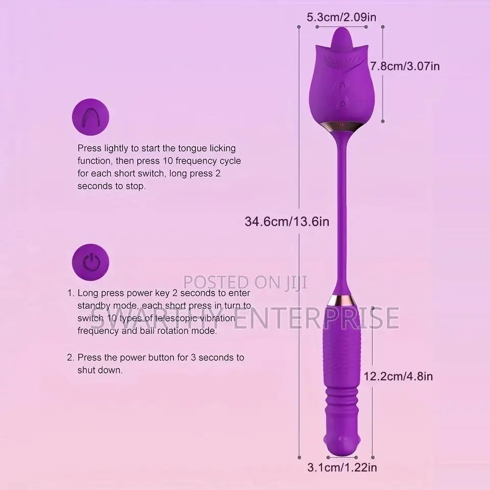 Tongue Licking Sucking Thrusting Rose Dildo Vibrator