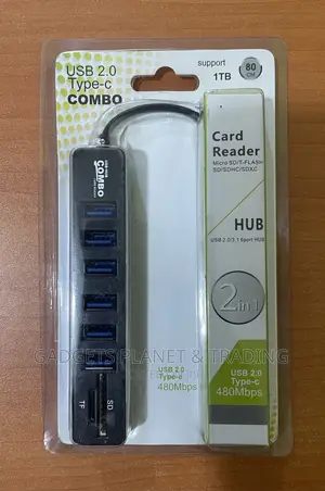 6 Ports USB 2.0 Hub SD / TF Reader - 480mbps