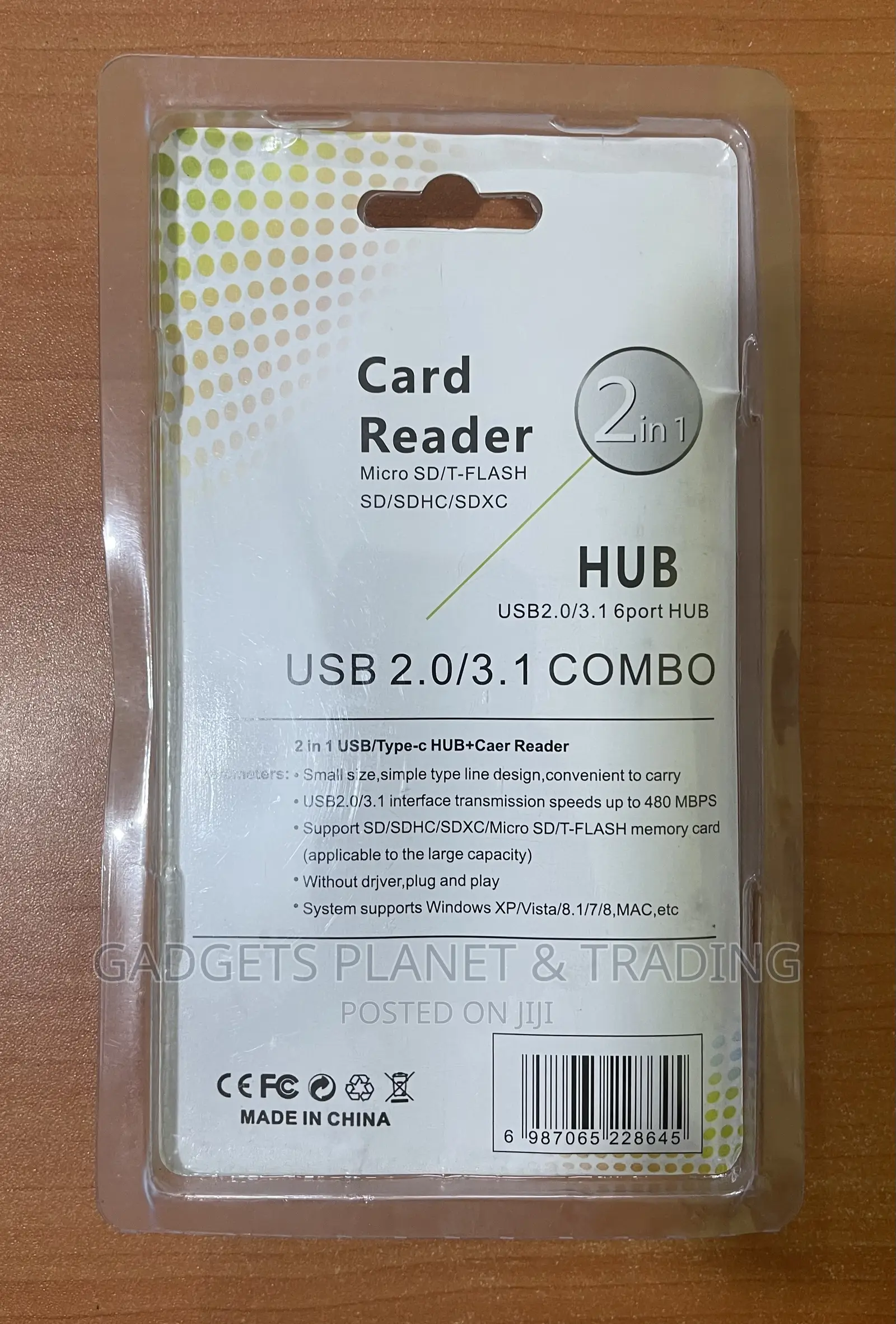 6 Ports USB 2.0 Hub SD / TF Reader - 480mbps