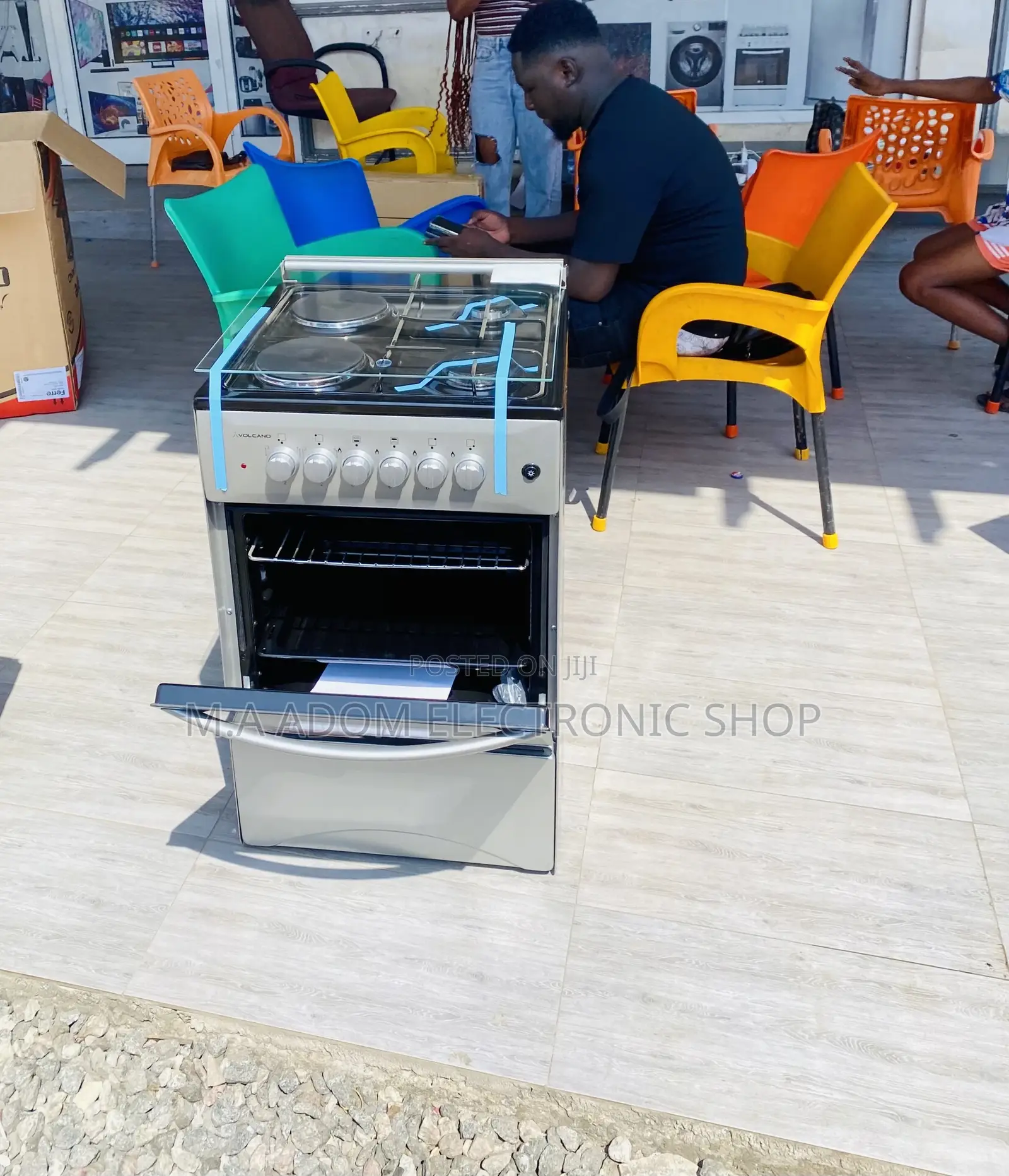 Latest and Durable Volcano 50x50 2electric+2 Gas Burner,Gray
