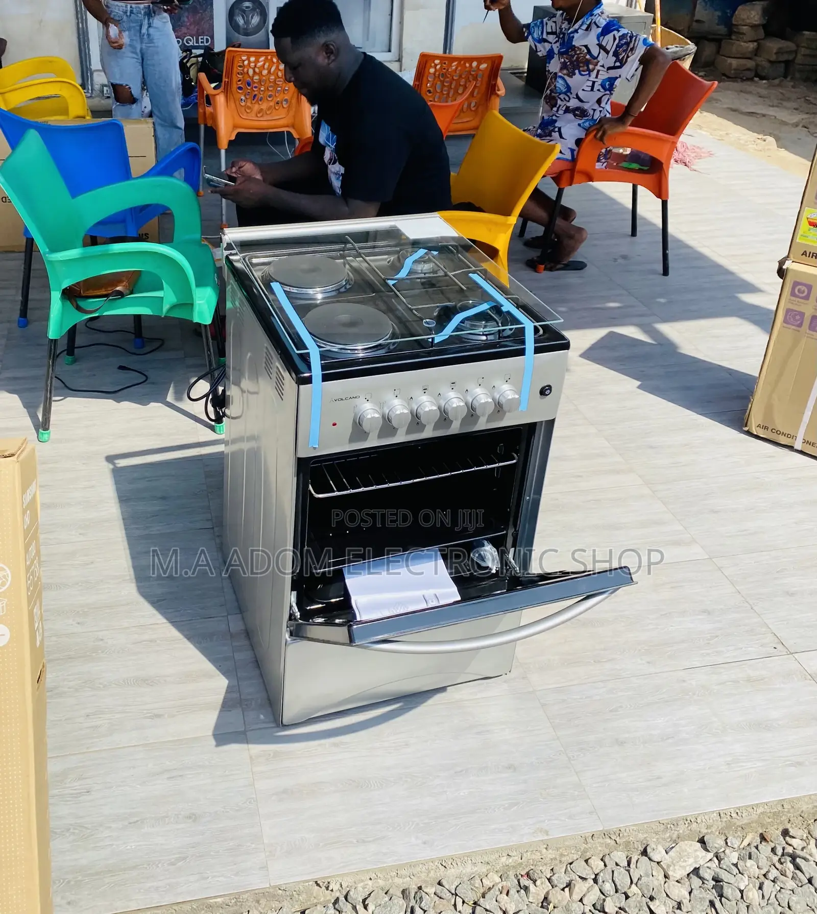 Latest Volcano 50x50 2 Gas + 2 Electric Burner(Gray) 
