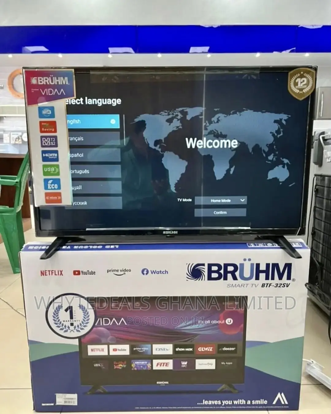 Bruhm 43" Smart Led Tv| Bluetooth| Netflix| Youtube|Voice-control|2026