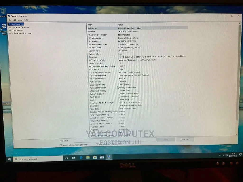 Desktop Computer Asus 6GB Intel Core i5 HDD 500GB