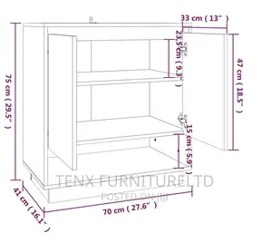 Sideboard / Cabinet (Concrete Grey With 2pcs Doors)