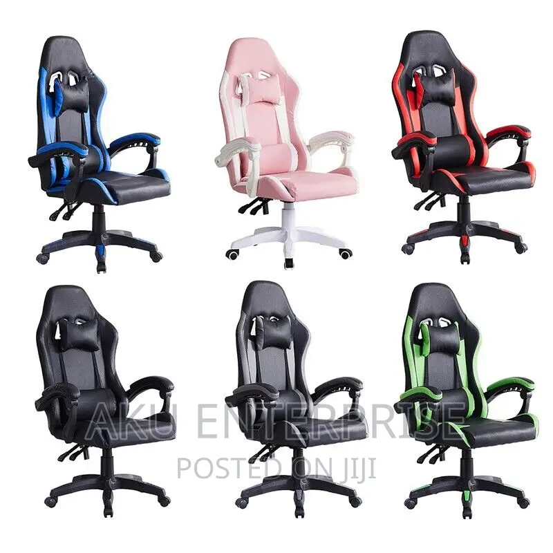 Gaming Chairs Leather Lumbar Support Pillow Office Adjusting