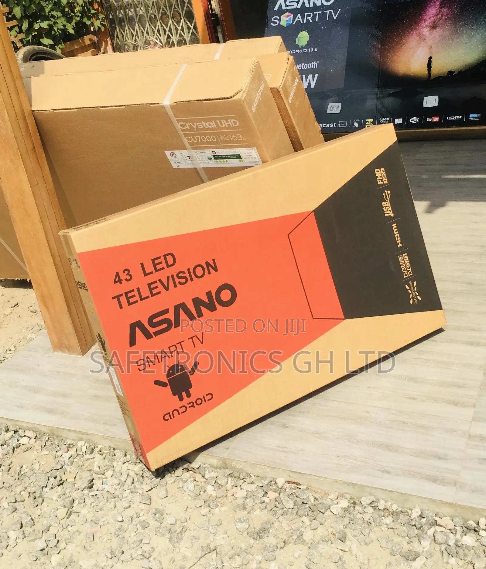 Smart Asano Black 43 Inches UHD Glossy LED Electric Tv