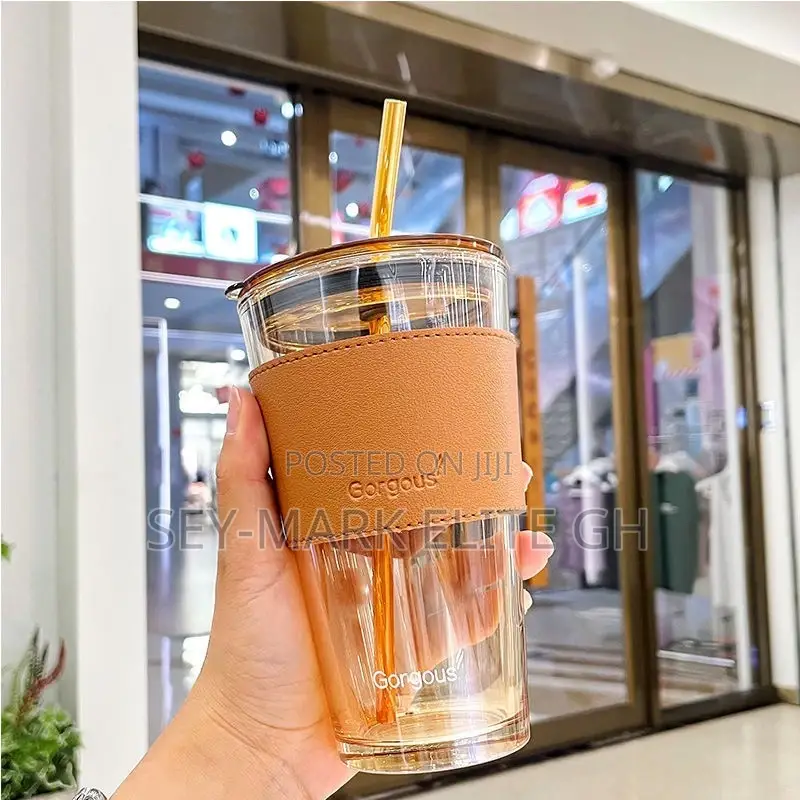 Glass Jar With Straw