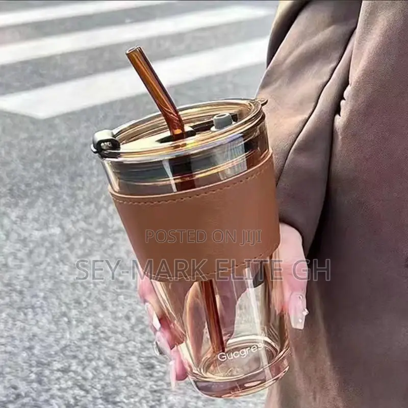 Glass Jar With Straw