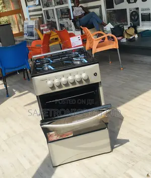 Glass Lid 4 Gas Cooker Oven With Grill Volcano 50x50 Gray