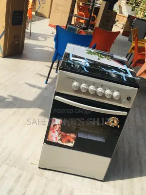 Gray 50x50 Oven With Grill Volcano 4 Gas Cooker Glass Lid
