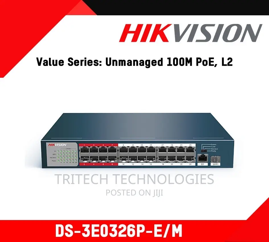 Hikvision 24port Gigabit Smart Poe Switch Ds-3e1526p-Ei/M