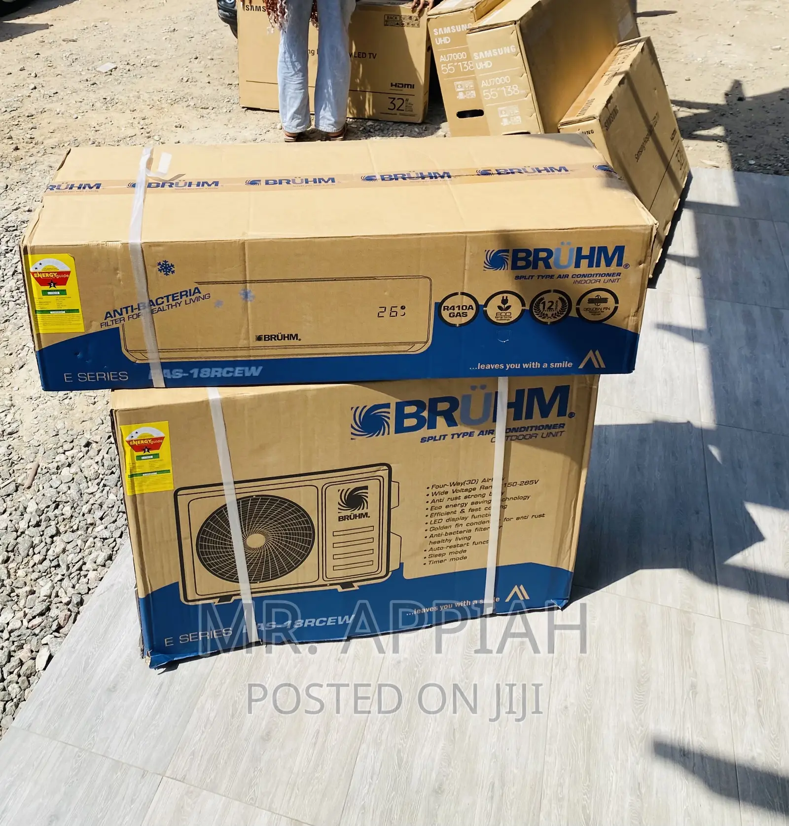 Classic Bruhm 1.5hp Split Type Electric Ac(White)R410.