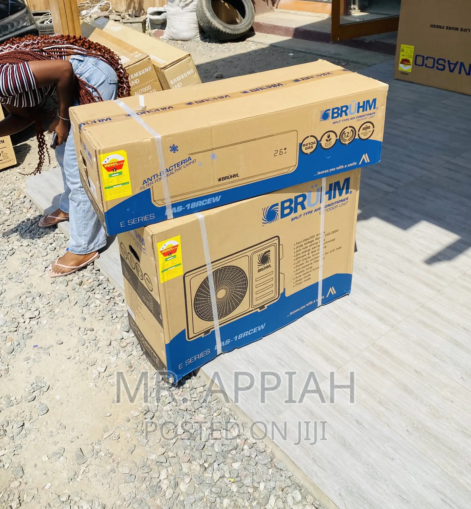 Unique Bruhm 1.5hp Split Type Electric Ac(White)R410.