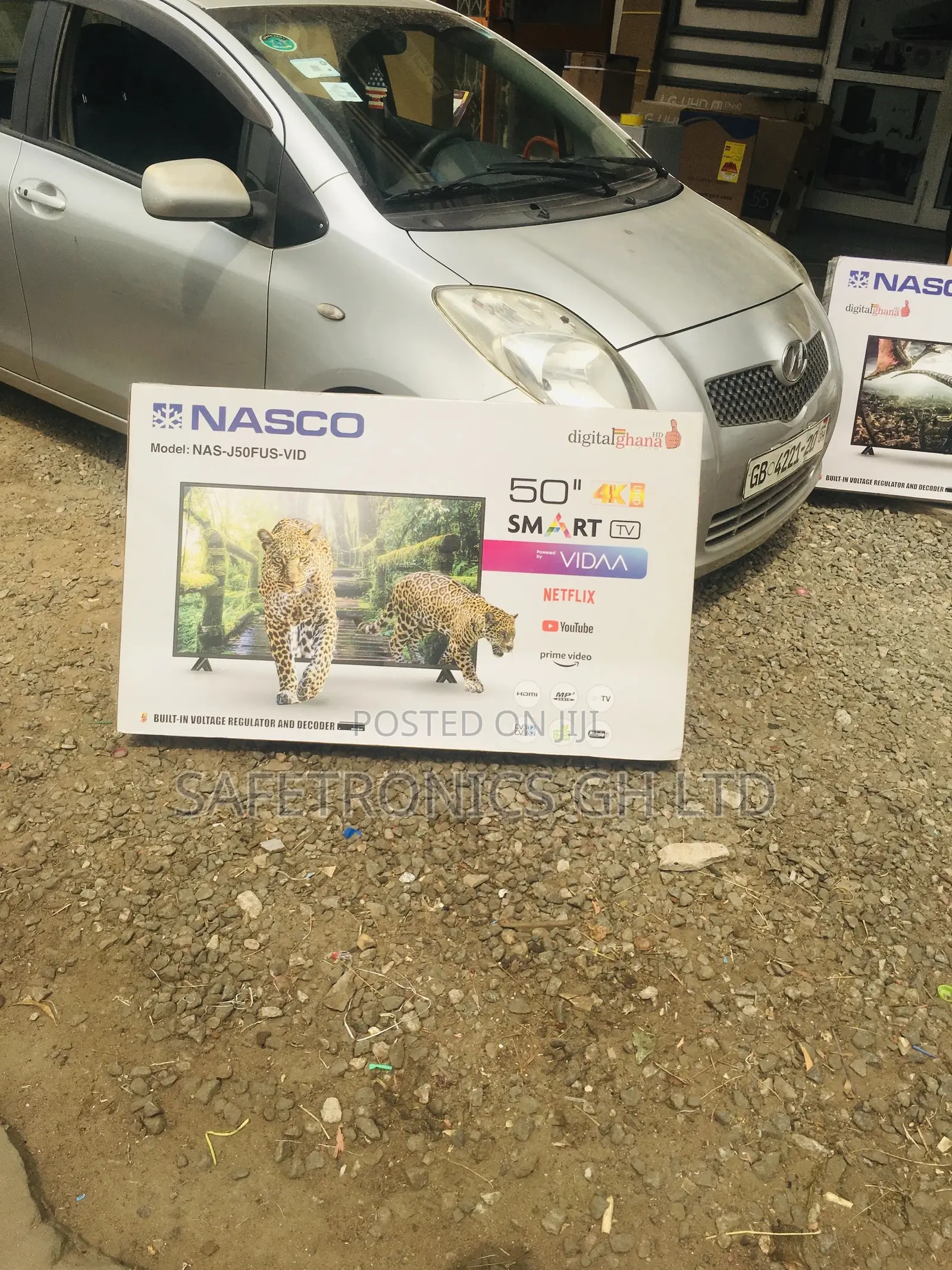 Smart Black Electric 50 Inches Glossy LED Nasco UHD Tv