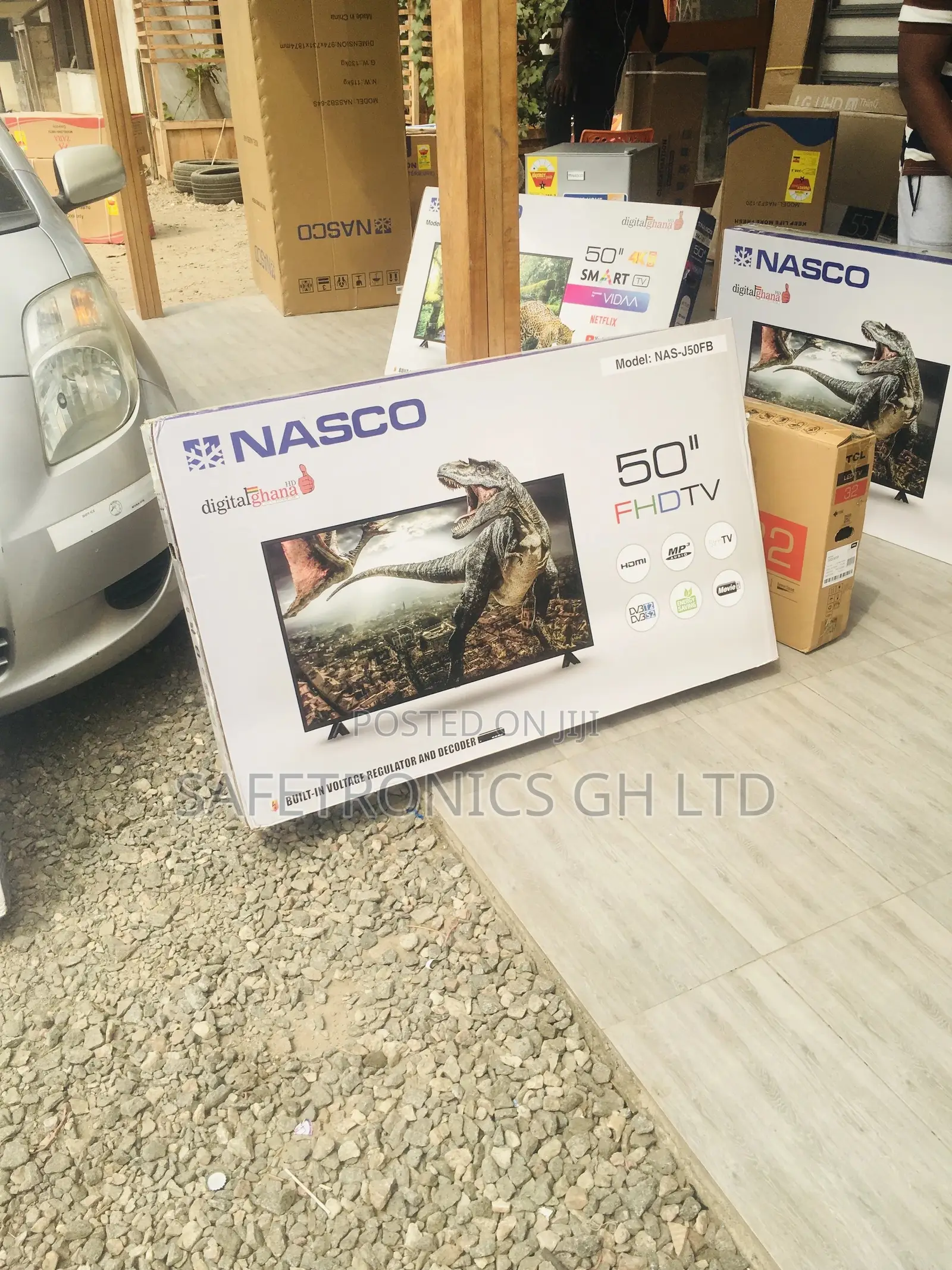 Digital Nasco Black LED Full HD Electric 50 Inches Glossy Tv