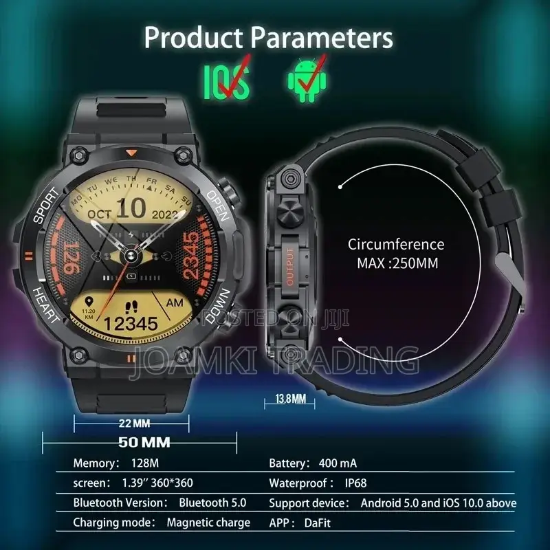 1.39 Inch Hd Bluetooth Call Smart Watch , Ip67, Android, Ios