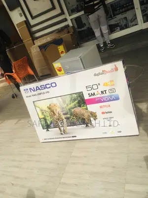  LED Glossy UHD Nasco 50 Inches Smart Black Electric Tv