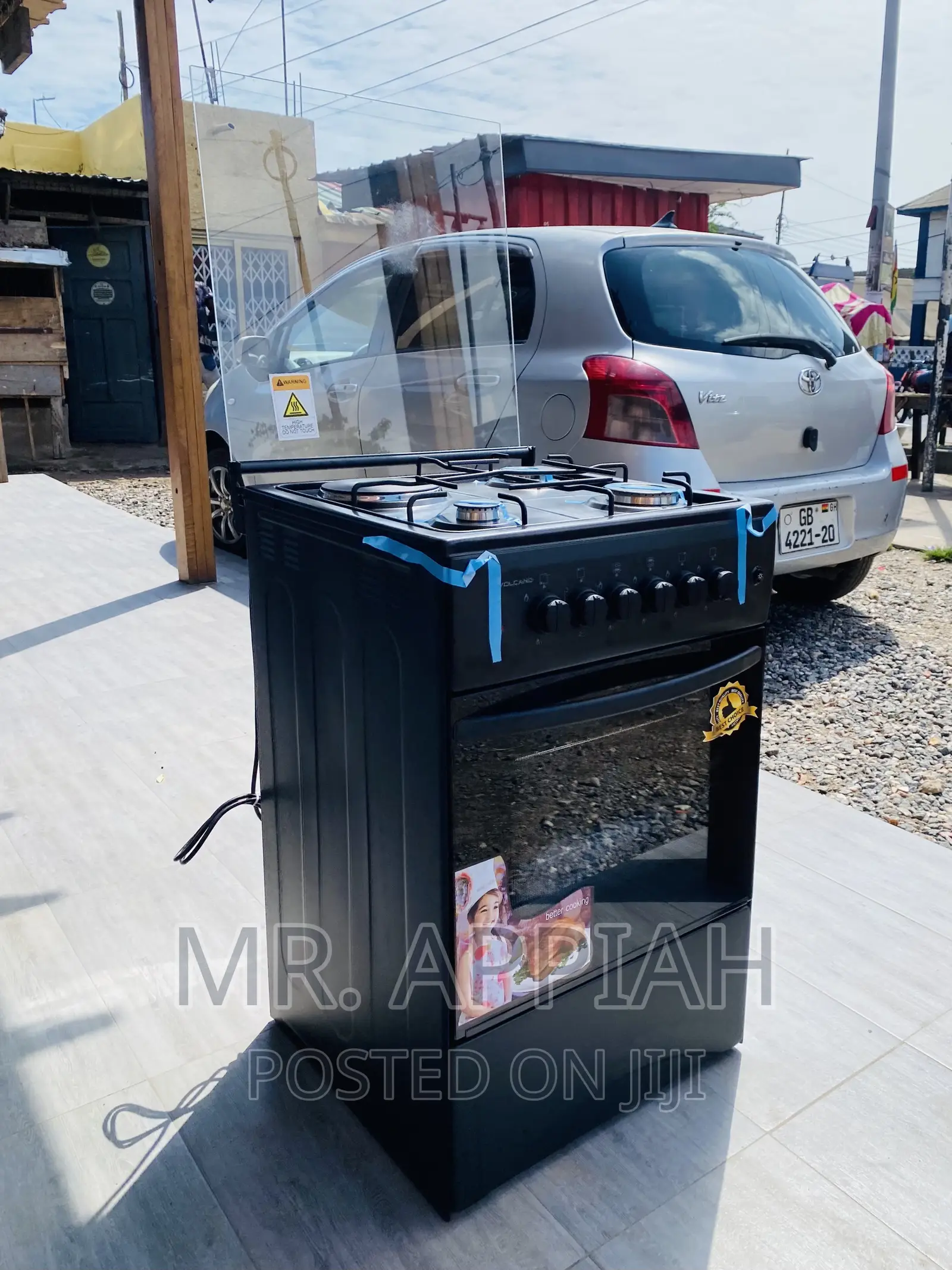 Black,Volcano 50x50 3 Gas + 1 Electric Burner.
