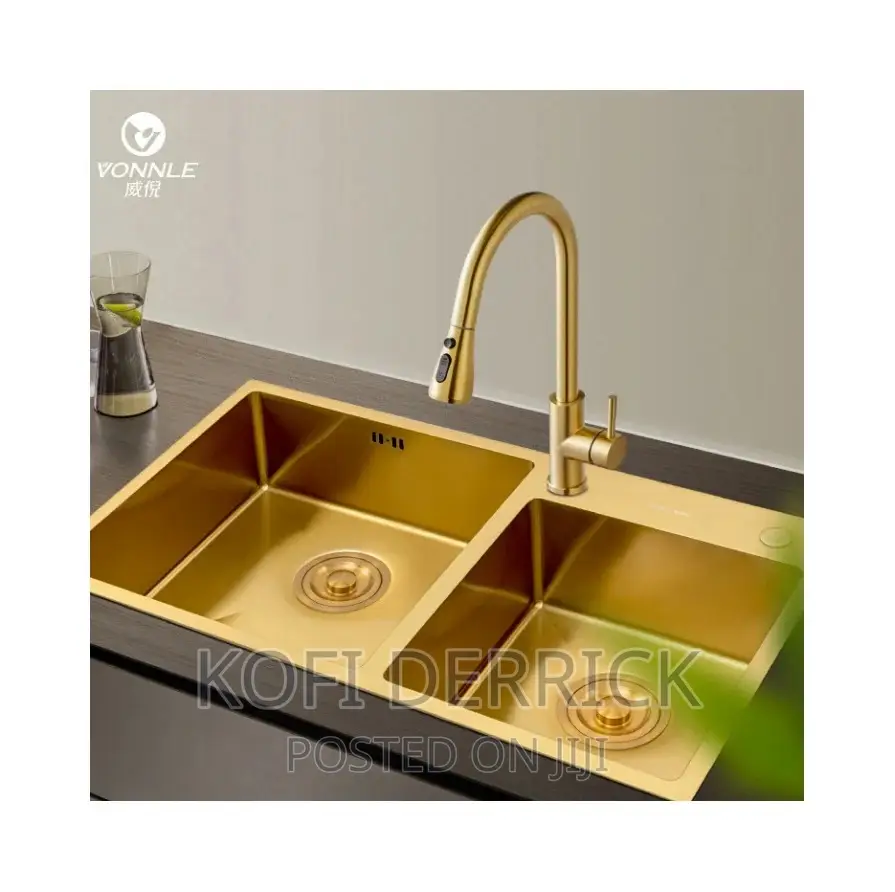 Double Kitchen Sink. Gold(78x43cm)