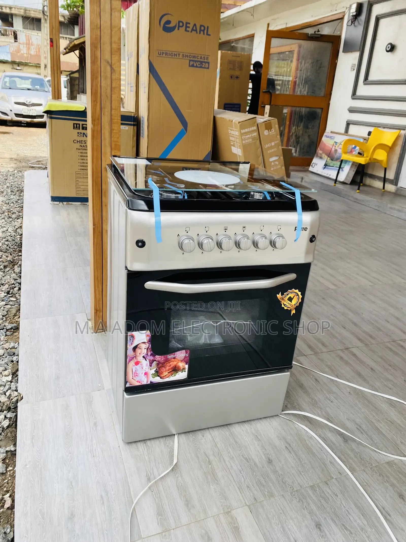 Original Ferre 60x60 4 Gas Burner With Oven + Glass Lid.