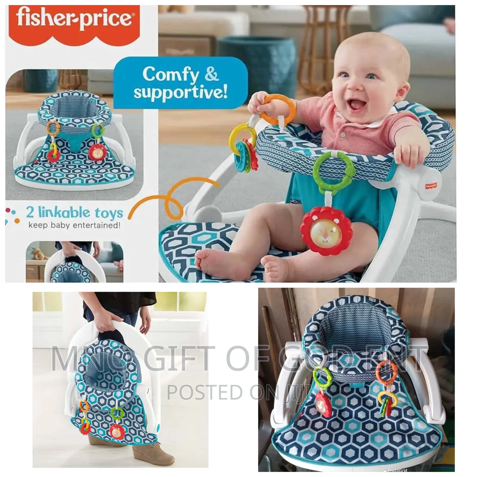 Fisher Price Sit-Me-Up Honeydew Drop Floor Seat