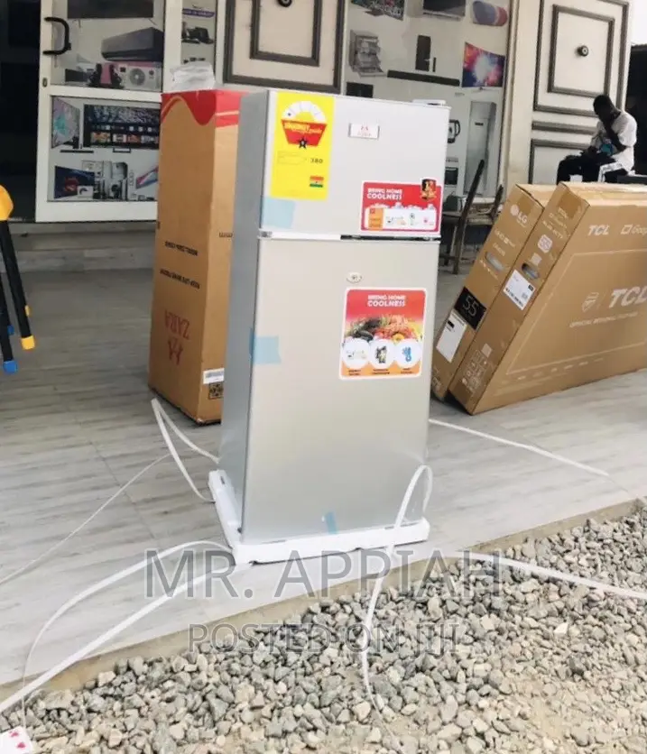 Stainless Steel Zara 135KH Double Door Fridge.