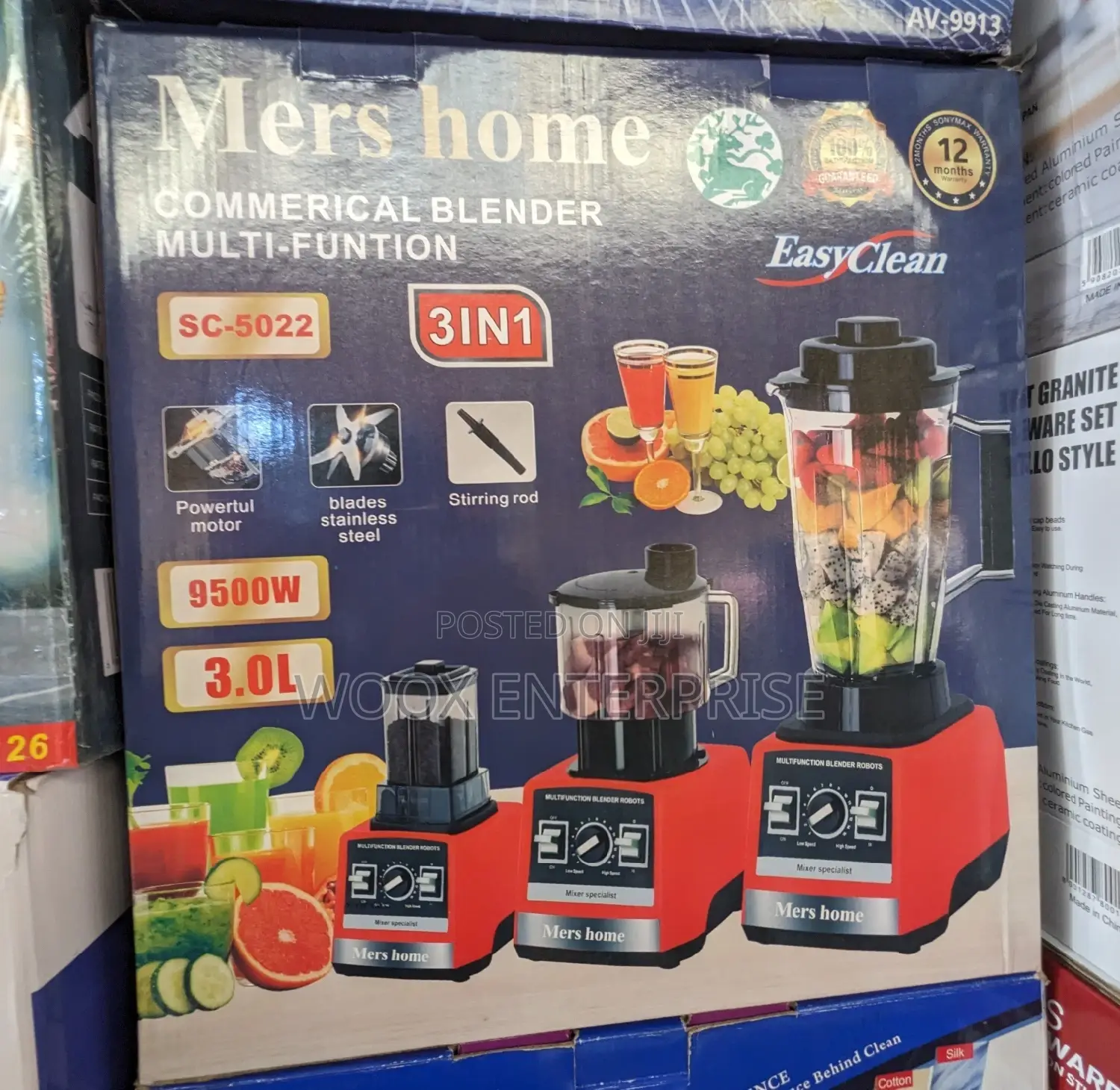 Mers Home Commercial Blender (3 in 1)
