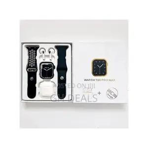 T55 Pro Max 2 in 1 Smart Watch With Earphone - Black