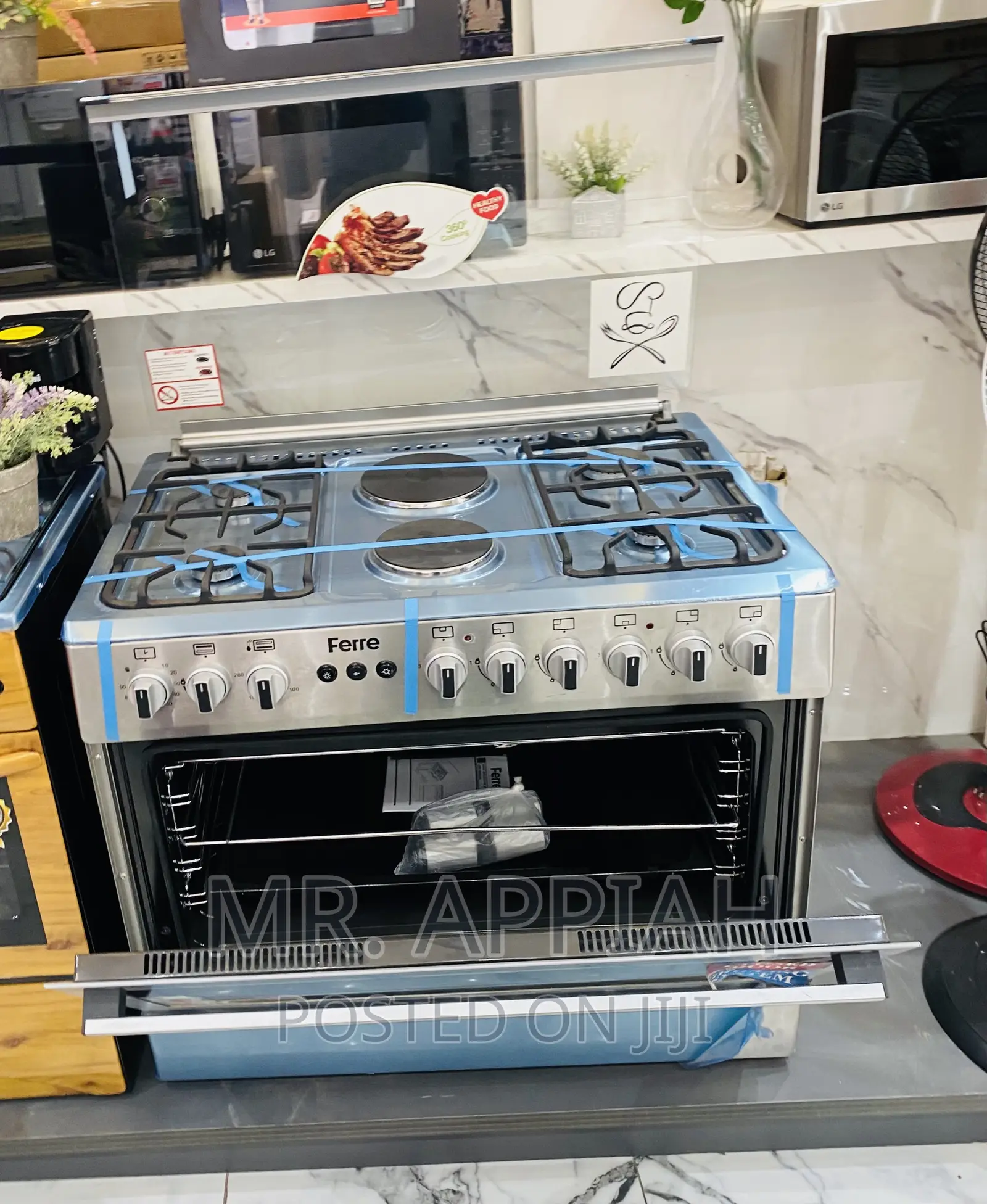 Get Classic Ferre 60x904 Gas + 2 Electric Burner +Glass Lid