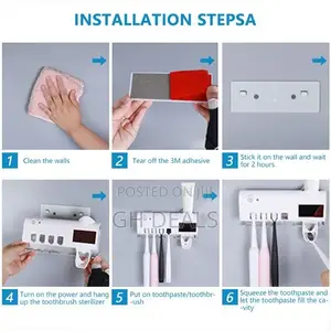 Automatic Toothpaste Dispenser, Toothbrush Holder