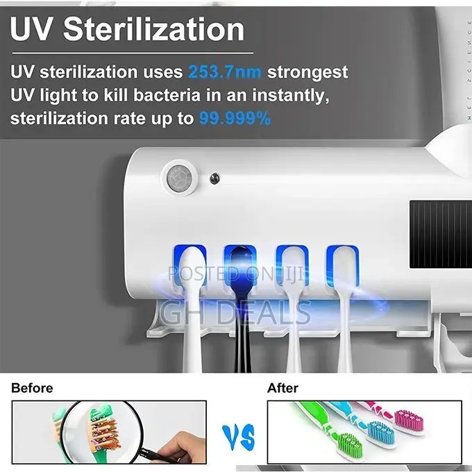 Automatic Toothpaste Dispenser, Toothbrush Holder