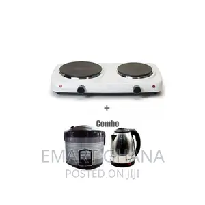 High Performance Electric Hot Plate - 2 Burner - White + Ket
