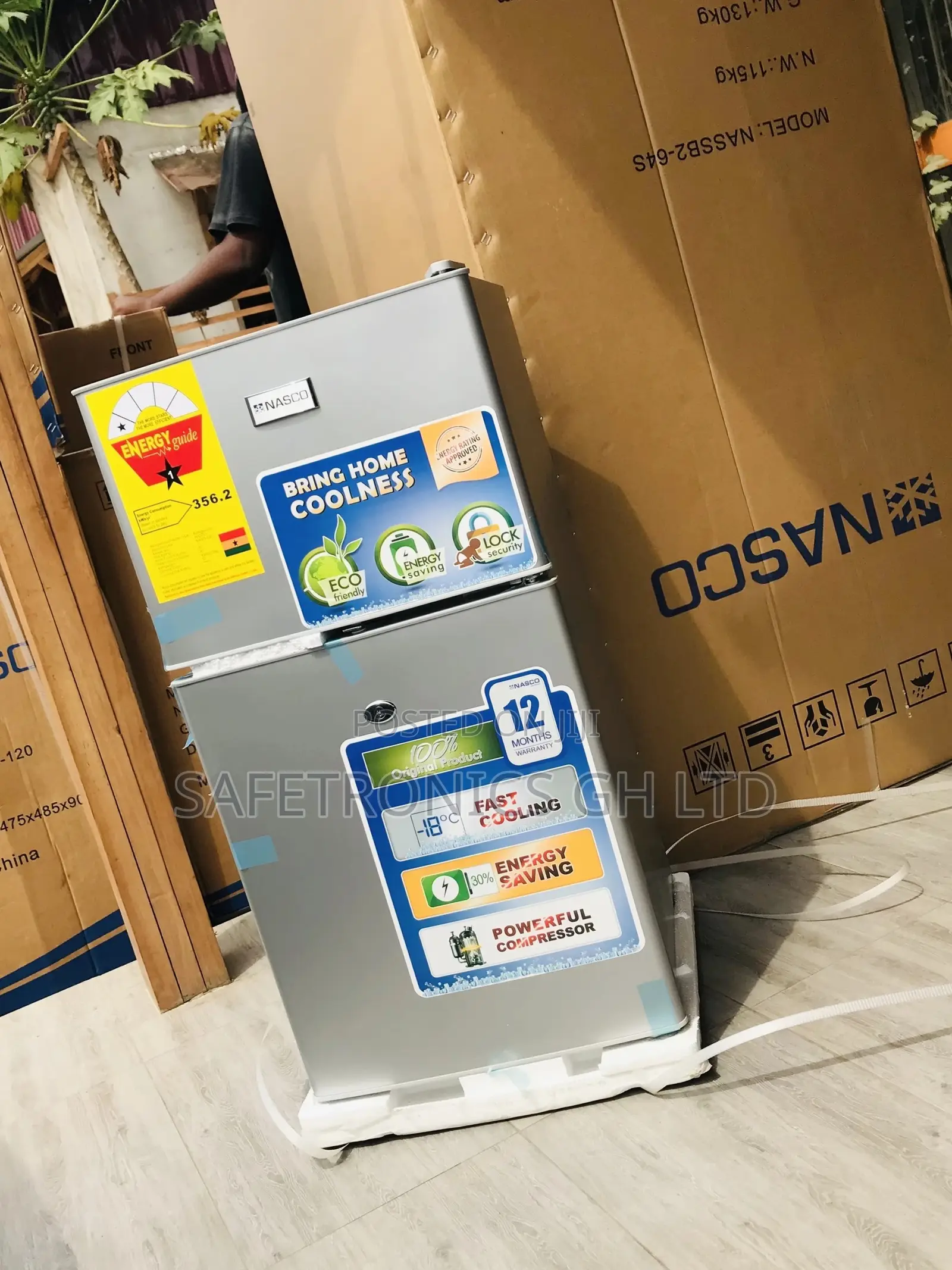 Lasting Gray Nasf2-120 Doubledoor Topfreezer Nasco Fridge
