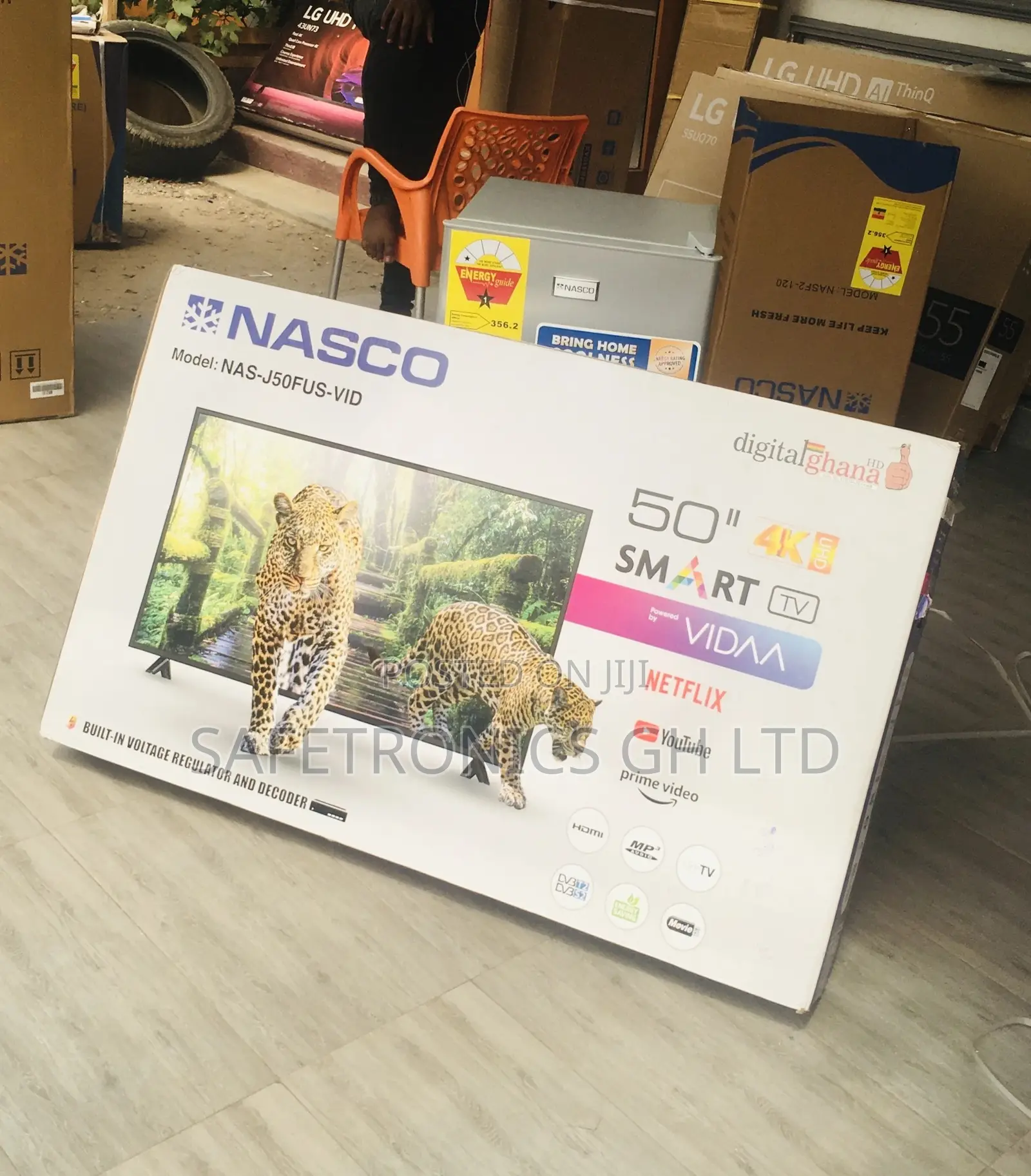 Nasco Smart Glossy LED Black Electric 50 Inches Tv 