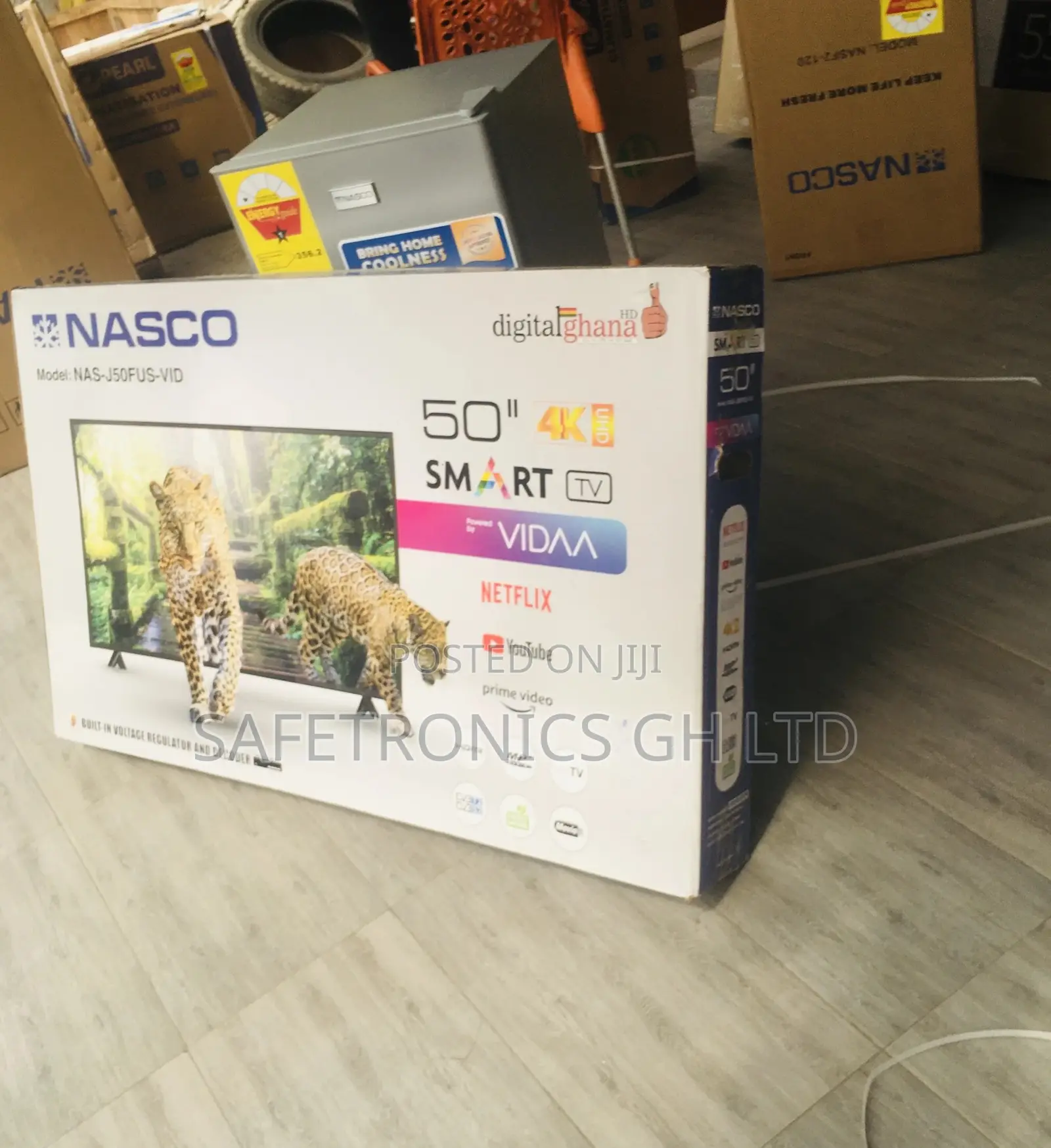 Black Nasco 50 Inches Glossy LED Electric Smart Tv 