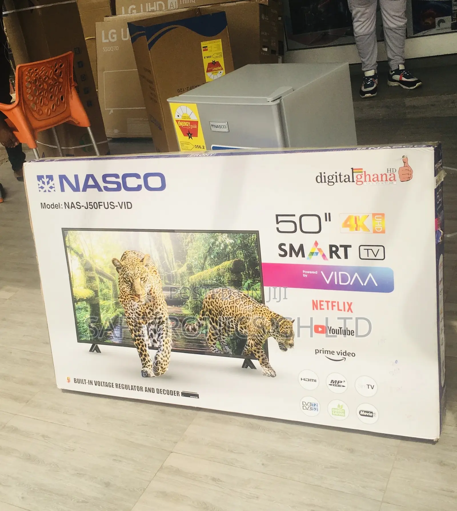 LED Electric Black Glossy Smart Nasco 50 Inches Tv