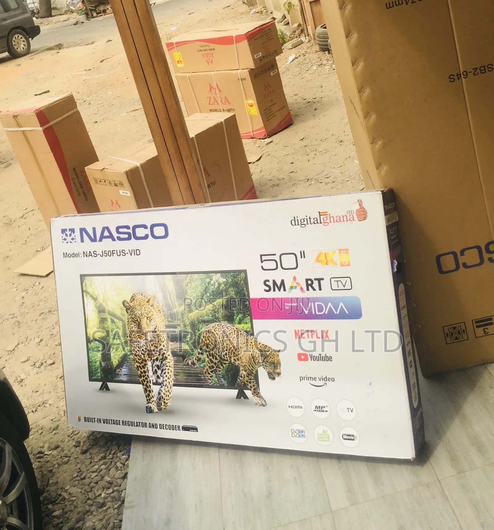 Smart Black 50 Inches Glossy Nasco LED Electric Tv
