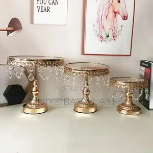 3 PCS Gold Cake Stand Set