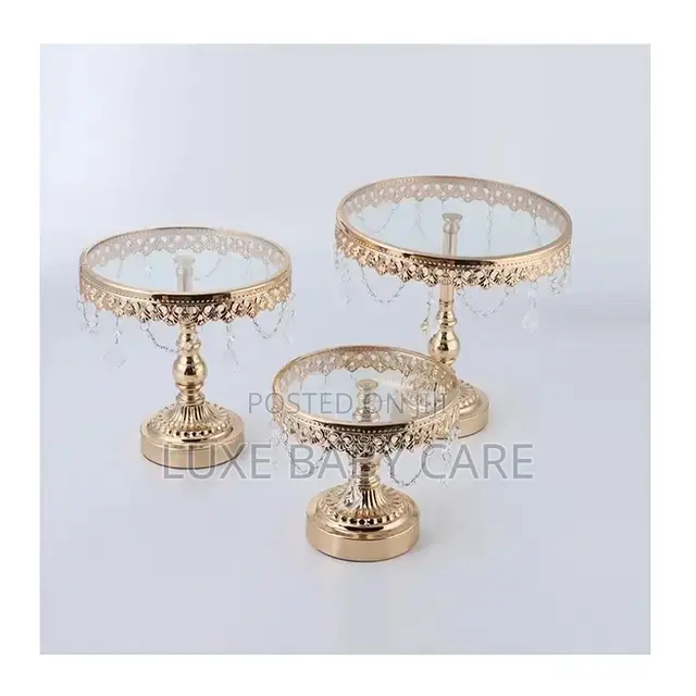 3 PCS Gold Cake Stand Set