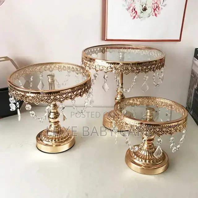 3 PCS Gold Cake Stand Set