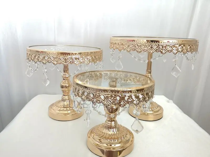 3 PCS Gold Cake Stand Set