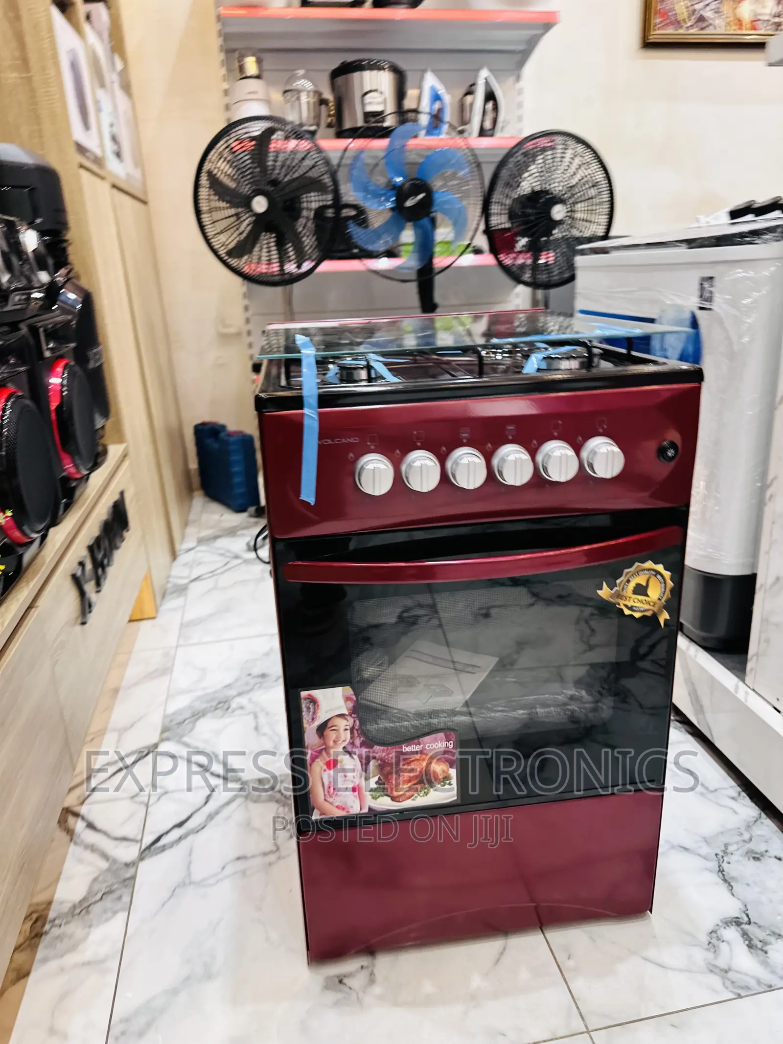 Durable Build Red Gas Cooker Oven 4burner Volcano