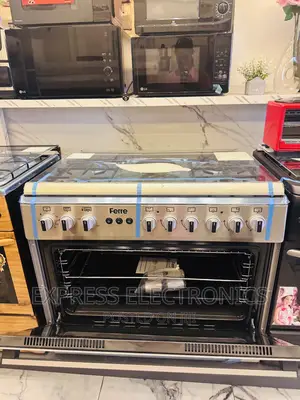 Sleek Sliver Color Ferre 60/90 Gas Cooker Oven Rotisserie