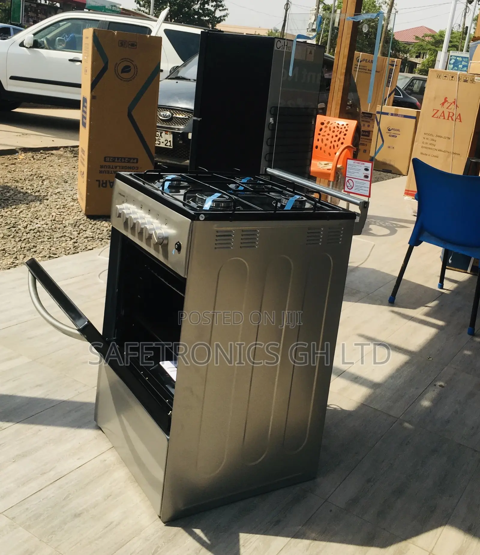 50x50 Oven With Grill Volcano Gray 2 Gas 2 Electric Burner