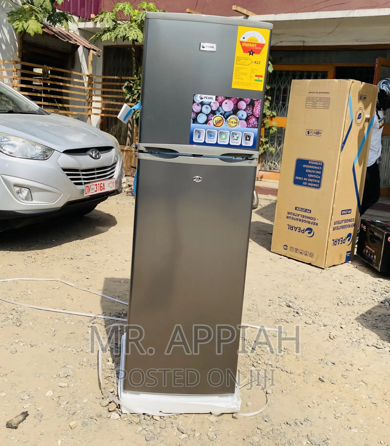 PF-270 Ix Double Door Pearl Refrigerator(Gray).